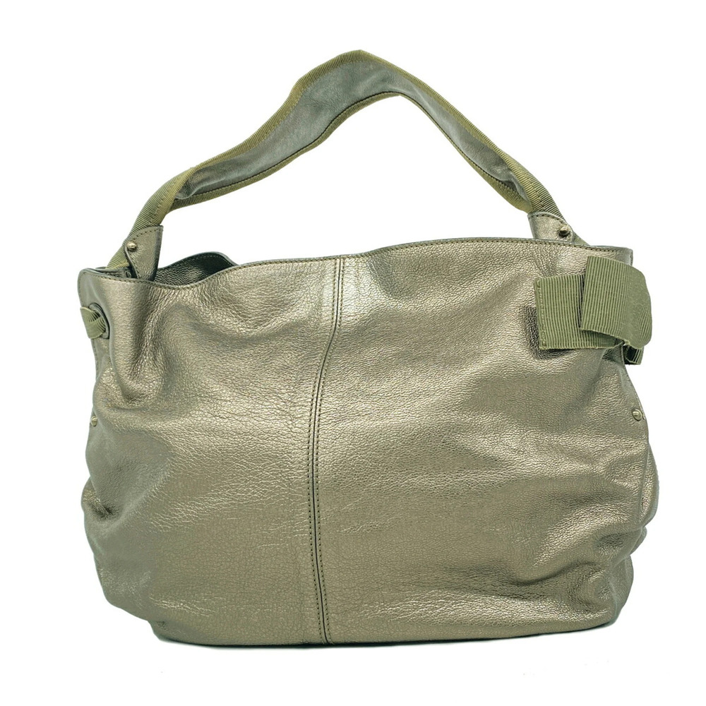 Salvatore Ferragamo Vara Leather Shoulder Bag, Khaki, Women's